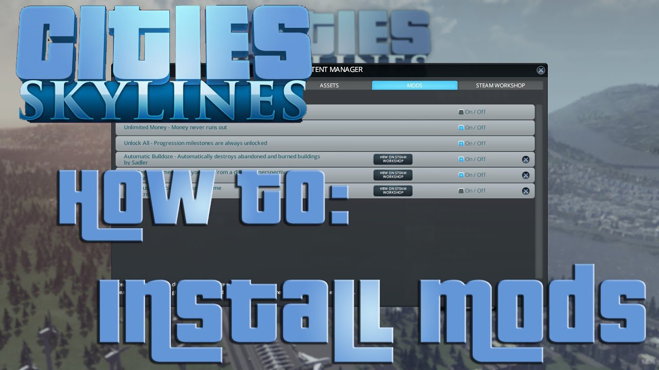 how to manually download mods from steam workshop for cities skylines